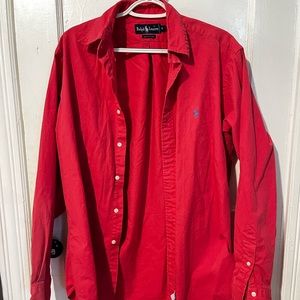 Hot pink polo button down